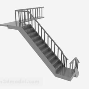 Grå L Stairs 3d-modell
