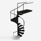 Escadaria em espiral de ferro preto