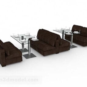 Ravintolan pöydät ja tuolit 3d-malli