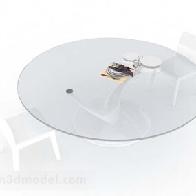 3д модель белого минималистичного стула для обеденного стола