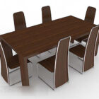 Simple Brown Dining Table Chair V1