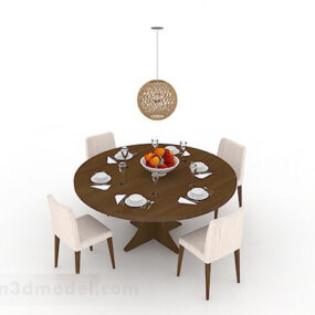 圆形餐桌椅V2 3d模型