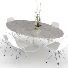 Enkel oval matbordsstol 3d-modell