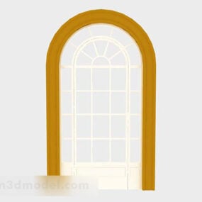 דלת מקושתת דגם תלת מימד צהוב
