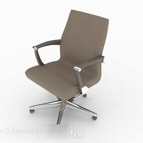 Brown Fabric Wheels Chair 3d model