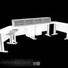 White office desk 3d model