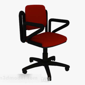 Red Color Common Office Chair 3d model