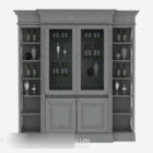 Gray Wood Wine Cooler Cabinet