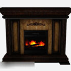 Brown Stone Fireplace V3