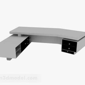 3D-Modell eines grau lackierten Büroarbeitsplatzes