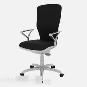 1д модель офисного инвалидного кресла из черной ткани V3