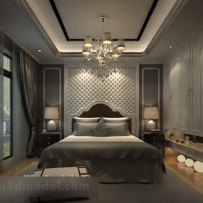 europæisk stil soveværelse 3d-model