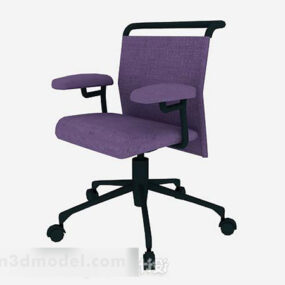 Purple Fabric Office Chair 3d model