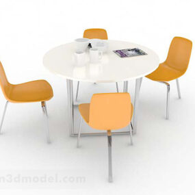 Mesa de jantar minimalista moderna e cadeira V1 modelo 3d