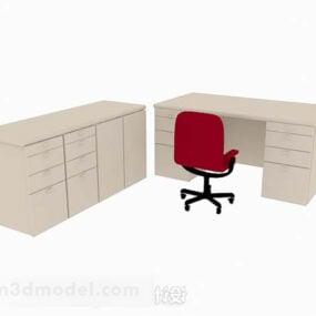 3д модель офисного стула и стола Комбинация