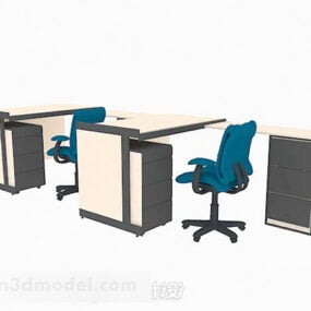Simple Desk And Chair Combination Furniture 3d model