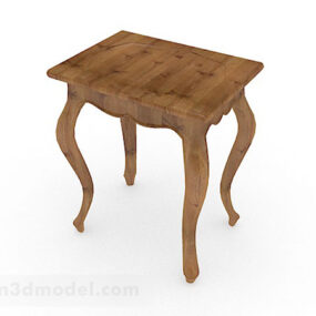 Modelo 3D de mesa de madeira marrom estilo antigo