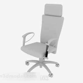 3д модель офисного рабочего стула серого цвета