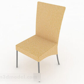 3д модель домашнего стула из желтой ткани