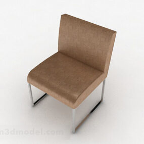 Brown Leather Minimalist Home Chair 3d model