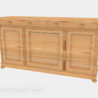 Yellow Wooden Porch Cabinet V1