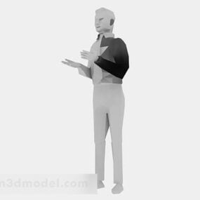 Dospělý muž Lowpoly 3D model postavy