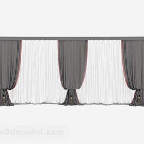 Modelo 3d de cortina cinza de restaurante