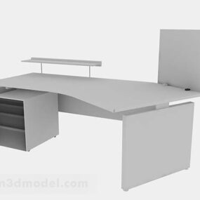 میز اداری خاکستری V5 مدل سه بعدی