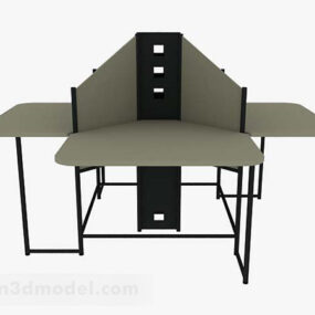 Hnědý kancelářský stůl V1 3D model