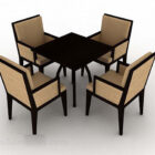 Eenvoudige eettafel stoel set V2