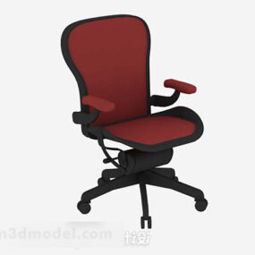 Red Office Chair V5 3d model