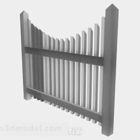 Gray Wooden Railing 3d model