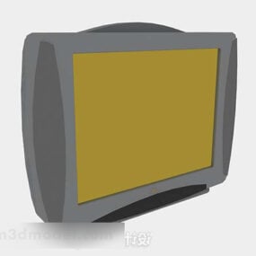 Model 3D szarego telewizora w stylu vintage