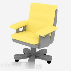 כסא משרדי צהוב V8 דגם תלת מימד