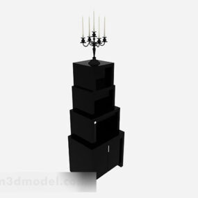 Vysoká skříňka se svíčkami 3D model lampy