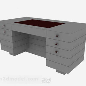Gray Color Office Work Desk 3d model