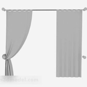 Home Gray Fabric Curtain 3d model