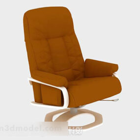 Brown Leather Single Sofa Furniture V1 3d model