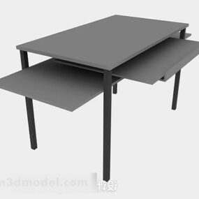 Gray Office Work Desk 3d model