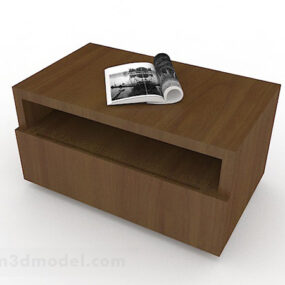 Bedroom Wooden Bedside Table 3d model