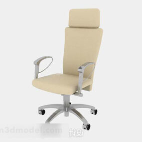 Yellow Fabric Office Chair 3d model