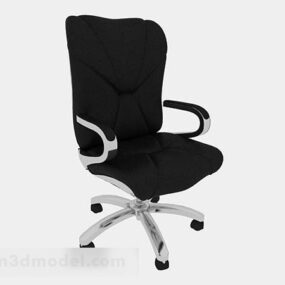 Black Office Chair With Wheels 3d model