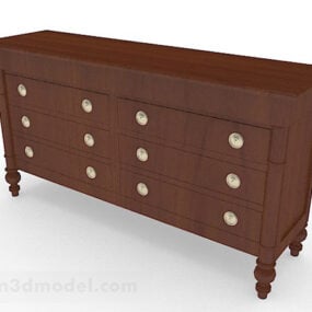 Wooden Brown Porch Cabinet 3d model
