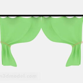 Groen gordijn Lowpoly Meubels 3D-model