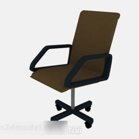 כיסא משרדי חום דגם תלת מימד