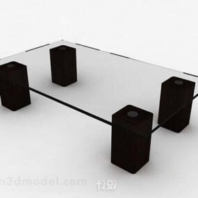 Fyrkantigt soffbord i glas V1 3d-modell