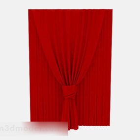 Röd gardin för mötesrum 3d-modell