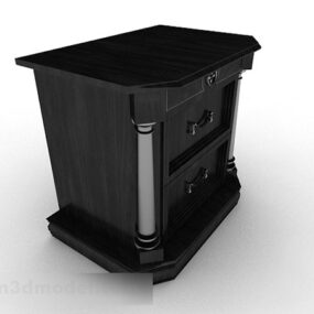 خزانة مكتب خشبية سوداء اللون V1 ​​موديل 3D