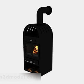 Black Iron Fireplace 3d model