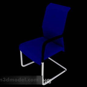 كرسي مكتب جلد أزرق موديل 3D